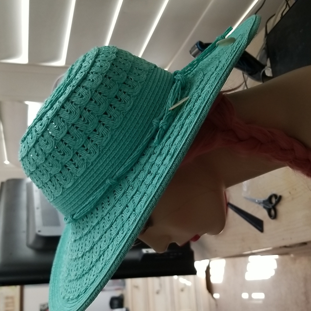 Ladies Aqua Sun Hat C.C Exclusive - Picture 2 of 12